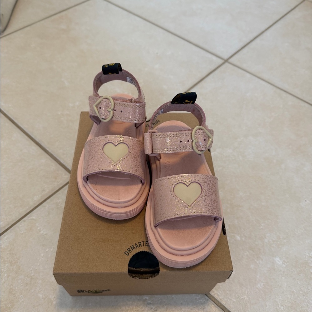 Dr. Martens Pink Heart Kids Sandals